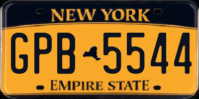 NY license plate GPB5544