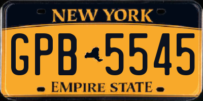 NY license plate GPB5545