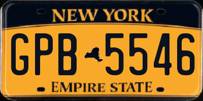NY license plate GPB5546