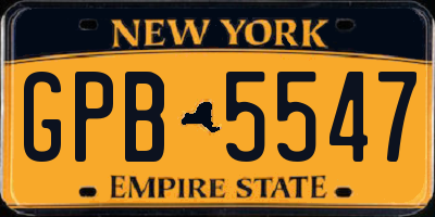 NY license plate GPB5547