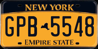 NY license plate GPB5548