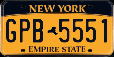 NY license plate GPB5551