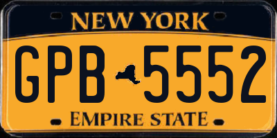 NY license plate GPB5552