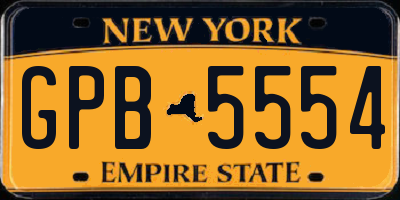 NY license plate GPB5554