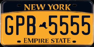 NY license plate GPB5555
