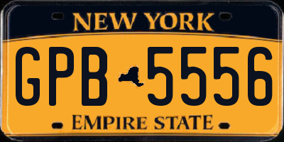 NY license plate GPB5556