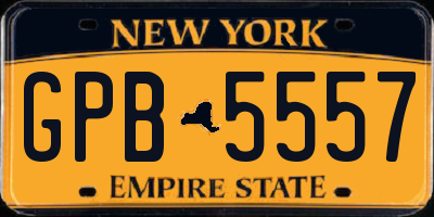 NY license plate GPB5557