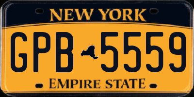 NY license plate GPB5559