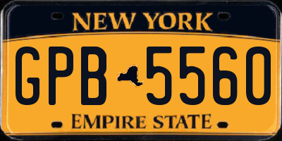 NY license plate GPB5560