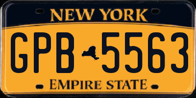 NY license plate GPB5563