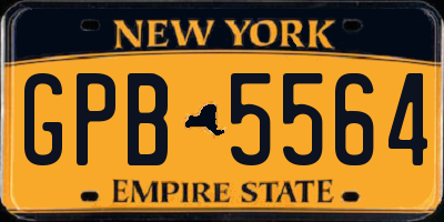 NY license plate GPB5564