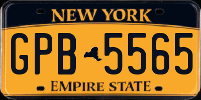 NY license plate GPB5565