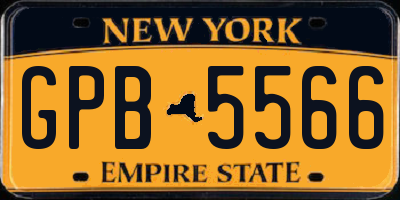 NY license plate GPB5566
