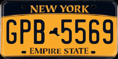 NY license plate GPB5569