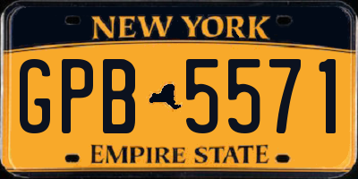 NY license plate GPB5571