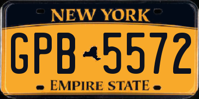 NY license plate GPB5572