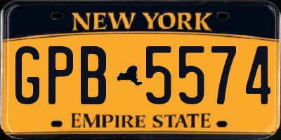 NY license plate GPB5574