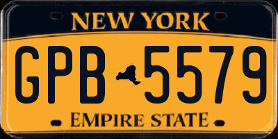 NY license plate GPB5579