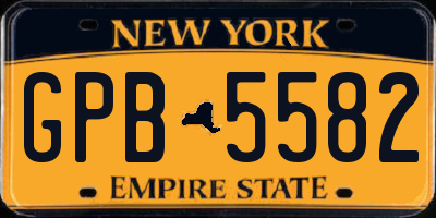 NY license plate GPB5582