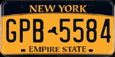 NY license plate GPB5584