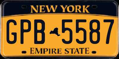 NY license plate GPB5587