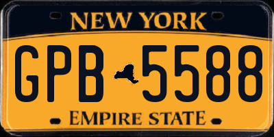 NY license plate GPB5588