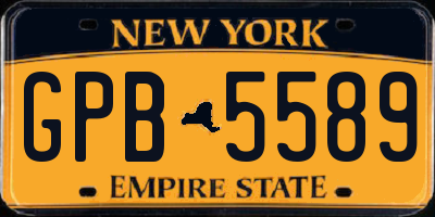 NY license plate GPB5589