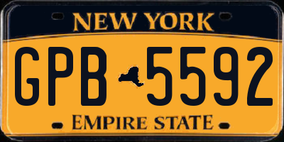 NY license plate GPB5592