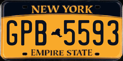 NY license plate GPB5593