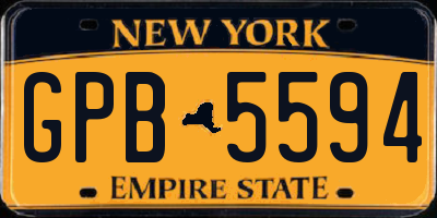 NY license plate GPB5594