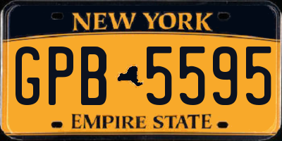 NY license plate GPB5595