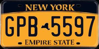 NY license plate GPB5597