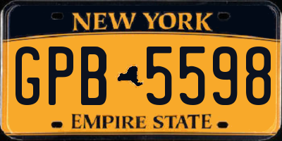 NY license plate GPB5598