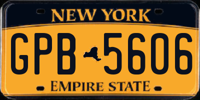 NY license plate GPB5606