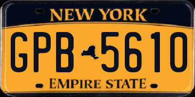 NY license plate GPB5610