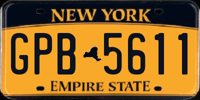 NY license plate GPB5611