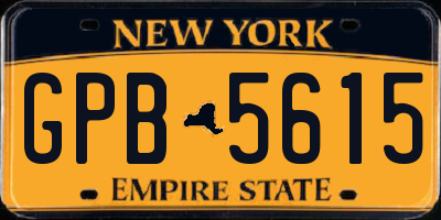 NY license plate GPB5615