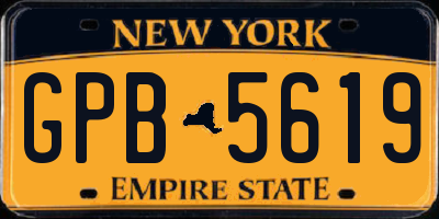NY license plate GPB5619