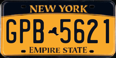 NY license plate GPB5621