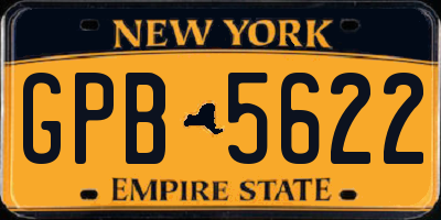 NY license plate GPB5622