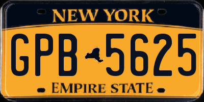 NY license plate GPB5625