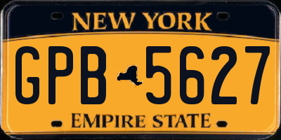 NY license plate GPB5627