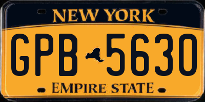 NY license plate GPB5630
