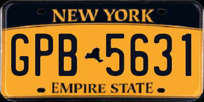 NY license plate GPB5631