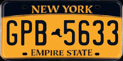 NY license plate GPB5633