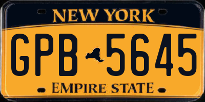 NY license plate GPB5645