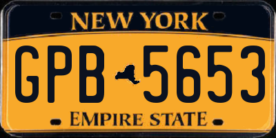 NY license plate GPB5653