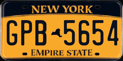 NY license plate GPB5654