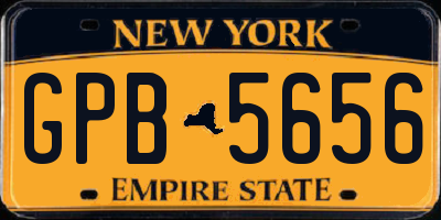 NY license plate GPB5656