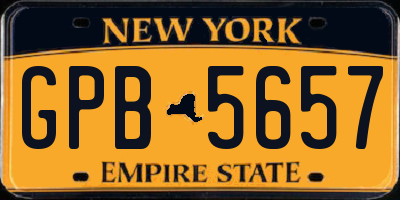NY license plate GPB5657